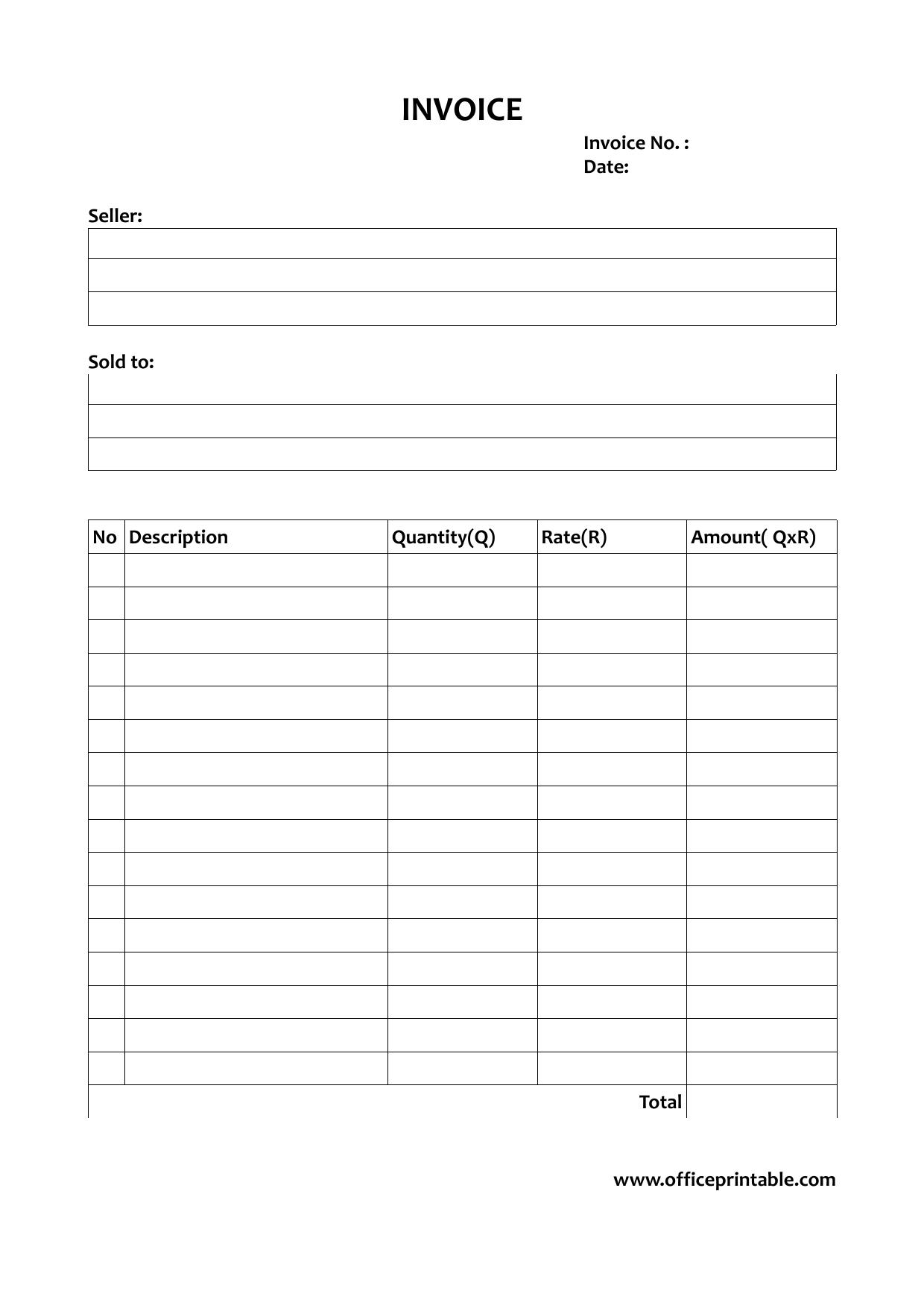 Preview of Invoice Template 1