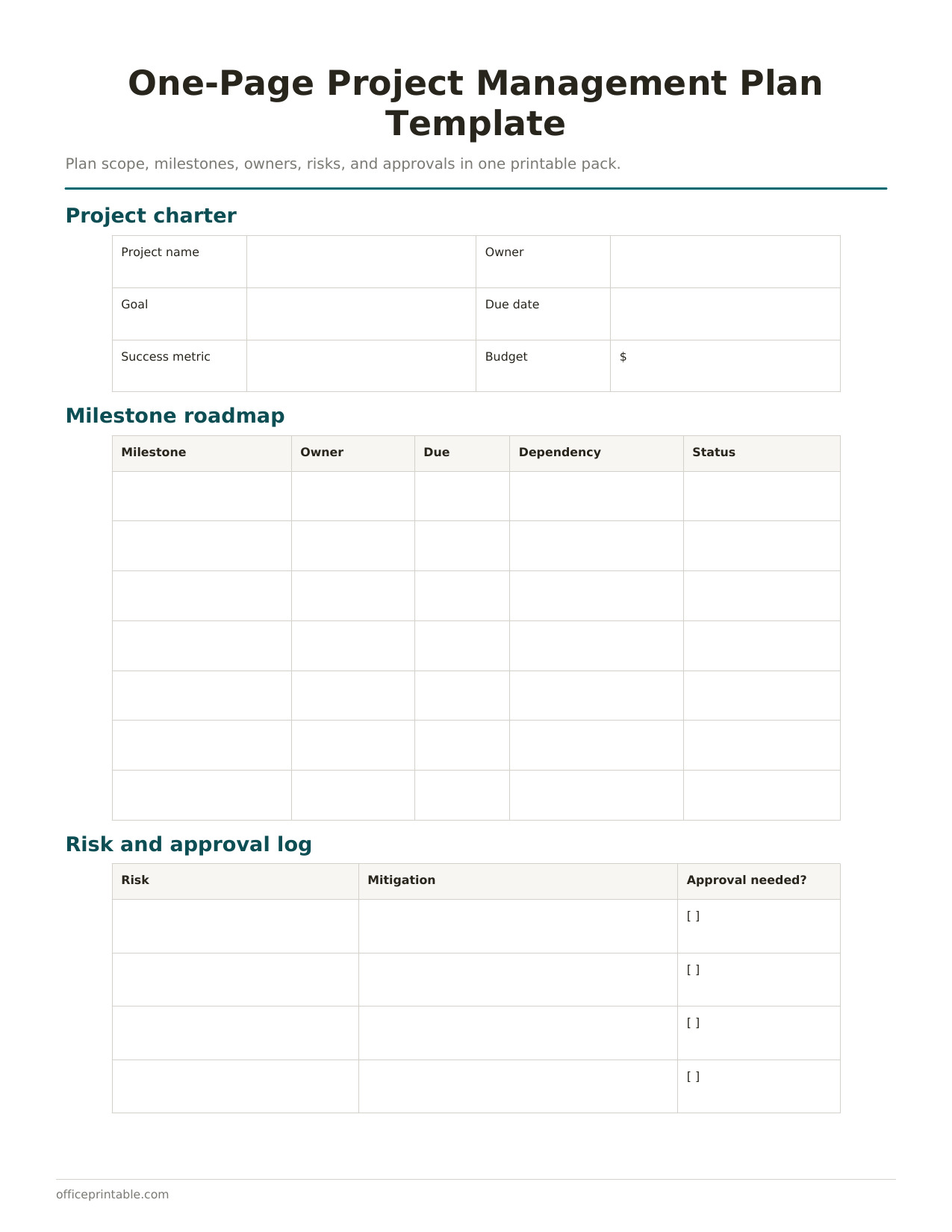 Preview thumbnail of Project Management Plan Template