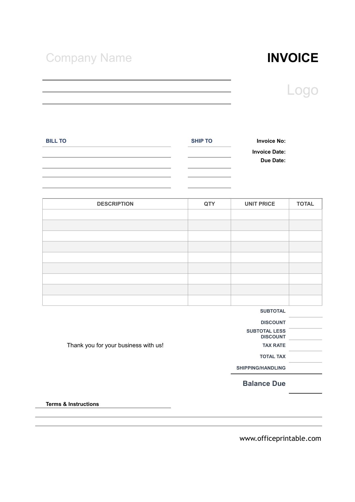 Preview of Simple Invoice Template